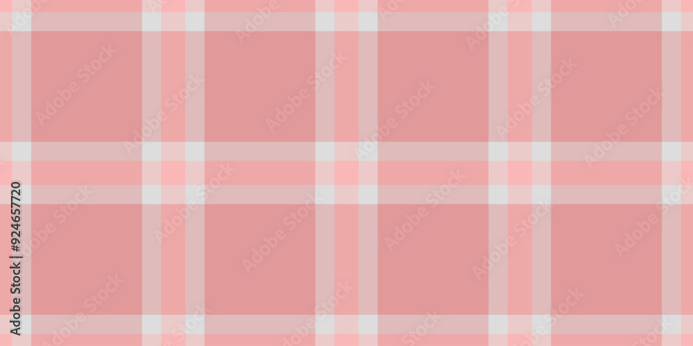 Expressive background tartan textile, twill plaid vector fabric. Horizontal seamless check texture pattern in light and red colors.