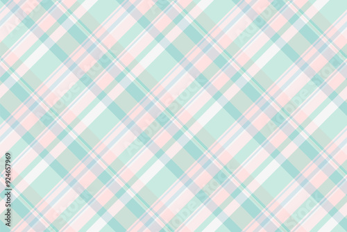 International texture seamless vector, website textile check background. Summer pattern fabric plaid tartan in light and white colors.