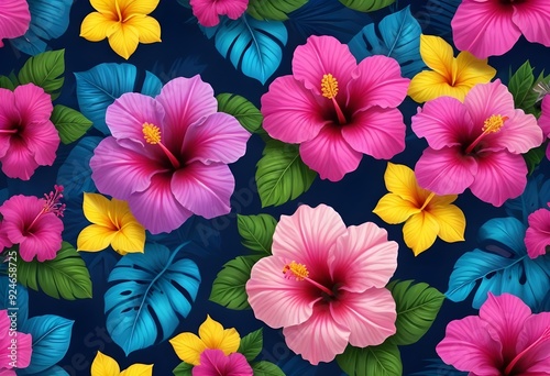 Tropical floral pattern