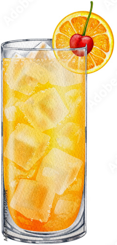 Screwdriver Cocktail Illustration