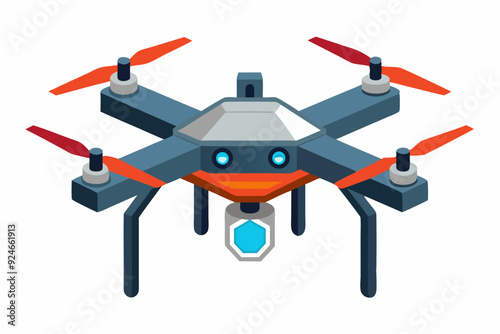 Drone with Red Propellers and a Camera