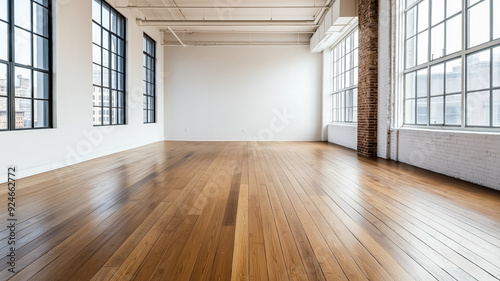 Wallpaper Mural A loft apartment with wide plank wood floors open space and industrial elements creating a trendy urban vibe  Torontodigital.ca