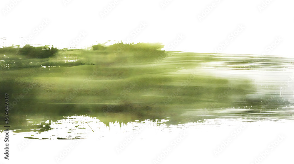 Abstract Green and White Watercolor Brush Stroke with a Transparent Background Abstract Green and White Watercolor Brush Stroke with a Transparent Background