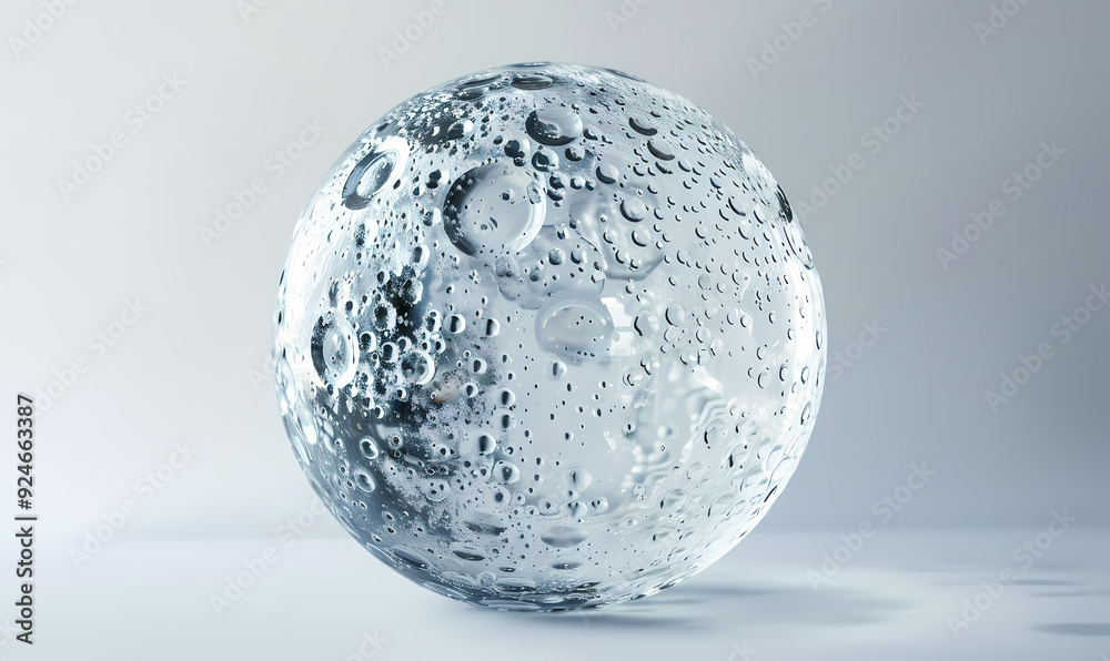 glass sphere on blue background glass sphere on blue background