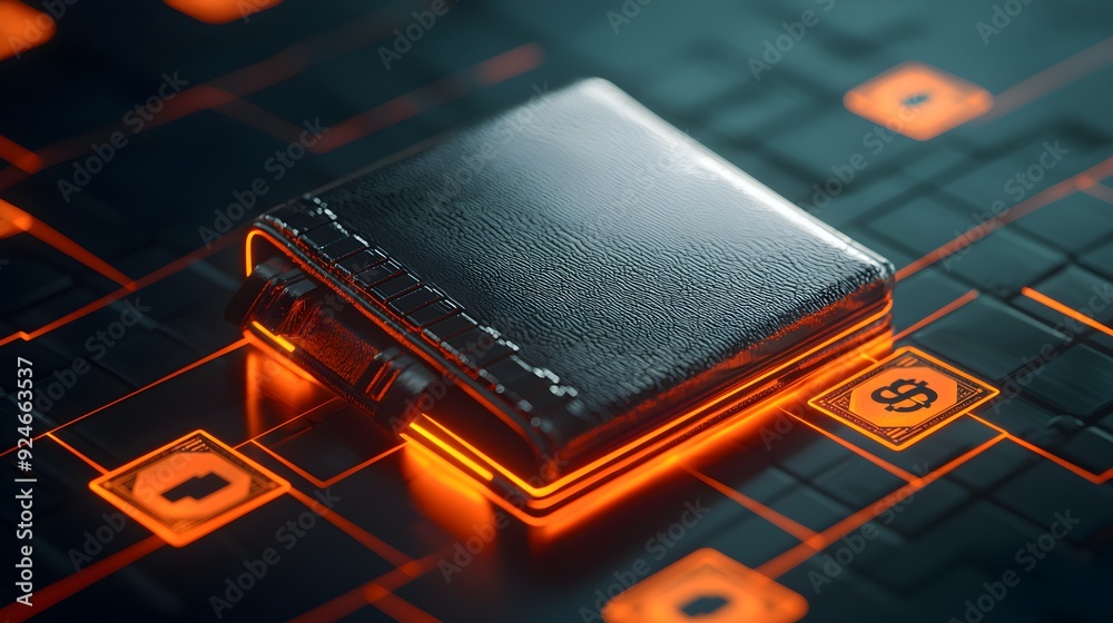 A sleek digital wallet placed on a high-tech circuit board, symbolizing modern finance and secure transactions. A sleek digital wallet placed on a high-tech circuit board, symbolizing modern finance and secure transactions.