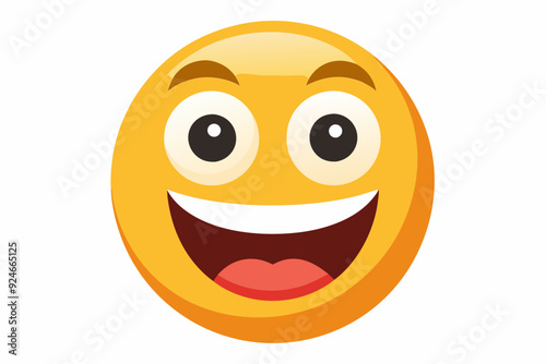 Yellow Emoji with Wide Open Mouth and Big Eyes