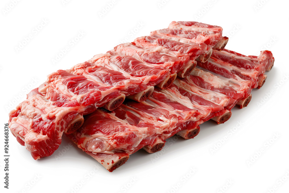 Raw pork ribs isolated on white background. Raw pork ribs isolated on white background.