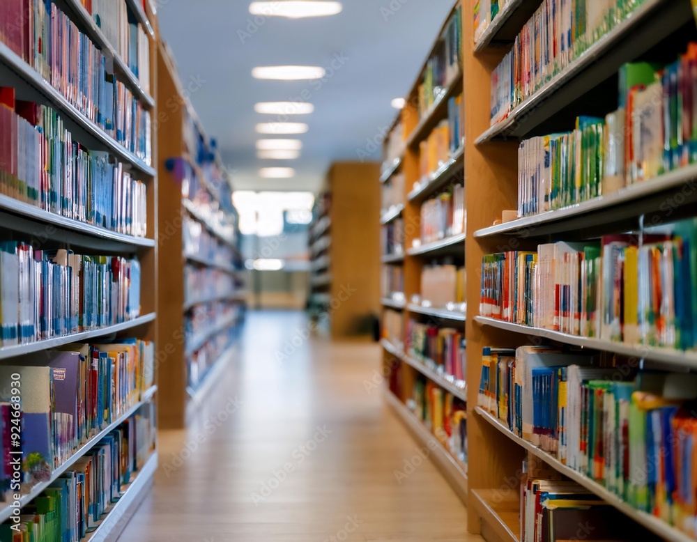 Library featuring rows of books, reading spaces, and educational resources representing knowledge, learning, and research. Library featuring rows of books, reading spaces, and educational resources representing knowledge, learning, and research.