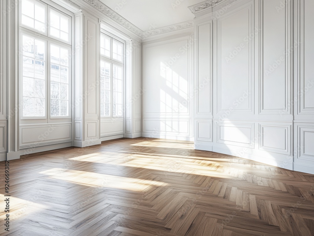 custom made wallpaper toronto digitalA large room with white walls and wooden floors