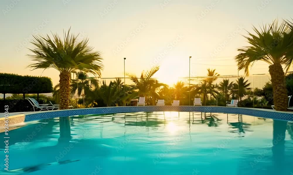 Swimming pool with palm tree Swimming pool with palm tree