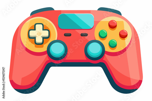 Red Video Game Controller with Buttons and D-Pad