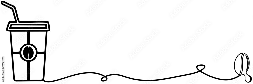illustration of a coffee - iced coffee - logo Coffee Shop illustration of a coffee - iced coffee - logo Coffee Shop
