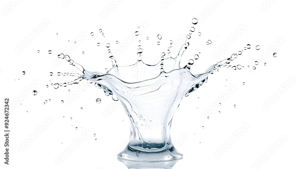 a dramatic water splash with a high volume of water on a crisp white background a dramatic water splash with a high volume of water on a crisp white background