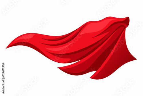 Flying 3d red fabric cloth vector illustration 
