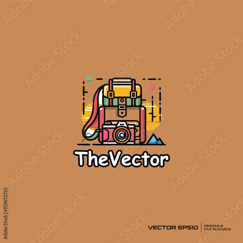 Traveling icon mascot, vector, logo, character, cartoon, illustration, eps10