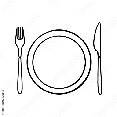 Line art dish icon