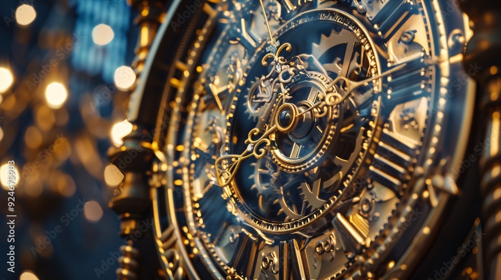 Fototapeta premium Close-up photograph of a clock is minute and hour hands, ultra-sharp and clear
