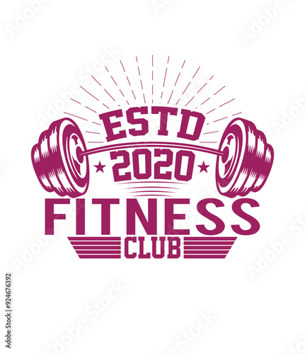Estd 2020 Fitness Club T shirt Design