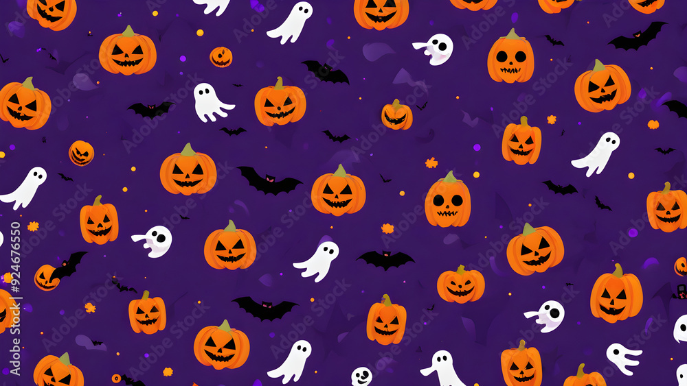 Fototapeta premium Halloween concept background, Halloween wallpaper, spooky and cute halloween background, ai generated