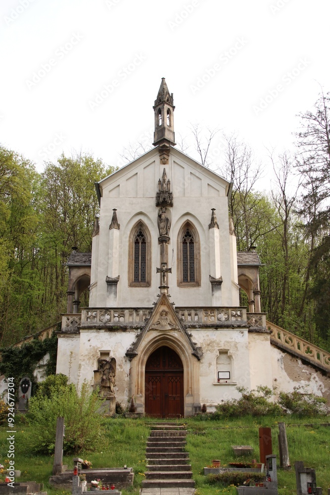 The cemetery church is in the middle of the forest The cemetery church is in the middle of the forest