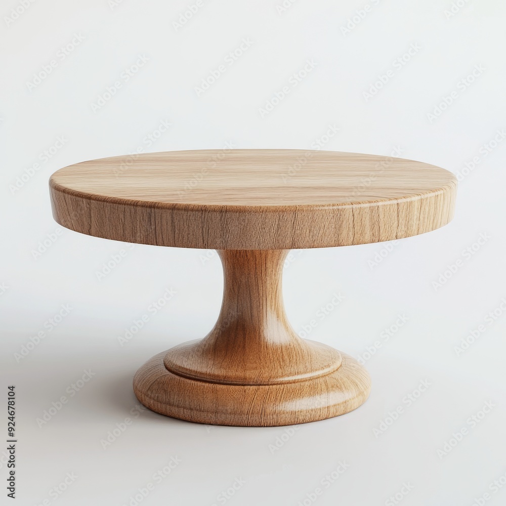 A round wooden coffee table with a transparent background A round wooden coffee table with a transparent background