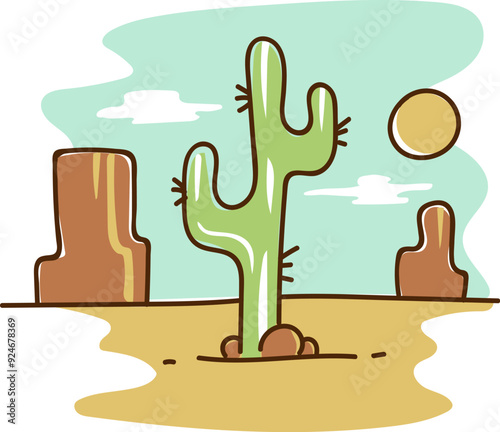 Cartoon desert landscape