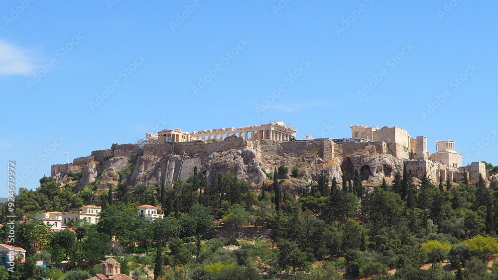 Fototapeta premium View of Acropolis from Agora of Athens, 11th June 2024, Greece