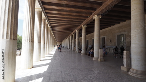 Interior of Stoa of Attalos in Agora of Athens, 11th June 2024, Greece