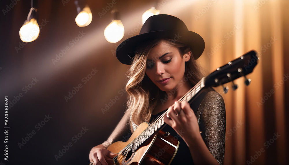 Fototapeta premium Close-Up of a Musician Playing an Instrument