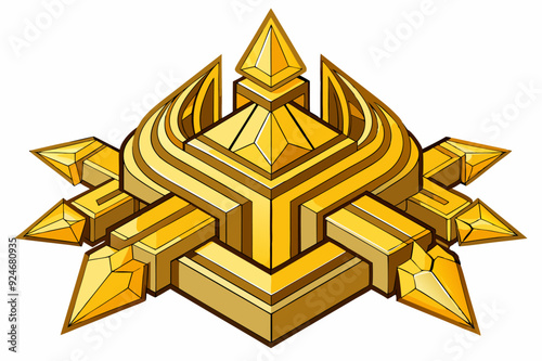 Geometric Golden Structure with Spikes and Arcs