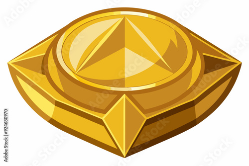 Golden Jewel with a Triangular Centerpiece