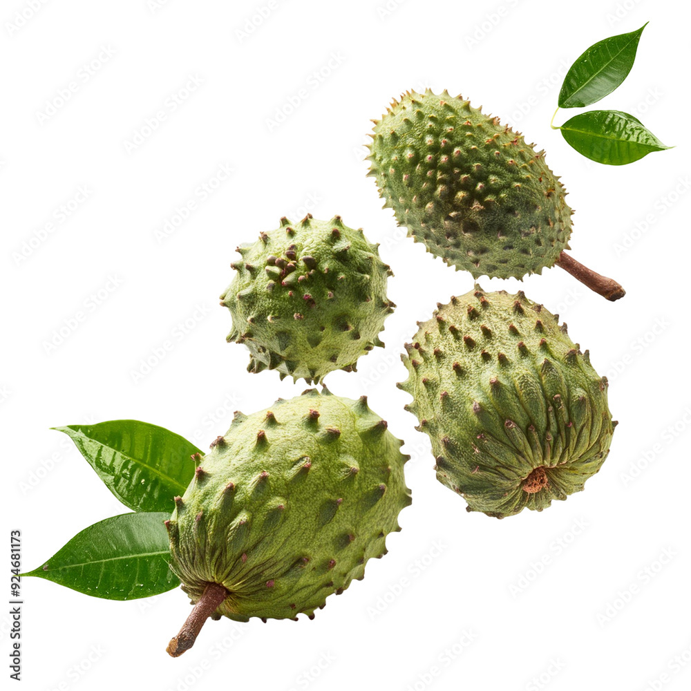 Falling Soursops Isolated on White Background,png Falling Soursops Isolated on White Background,png