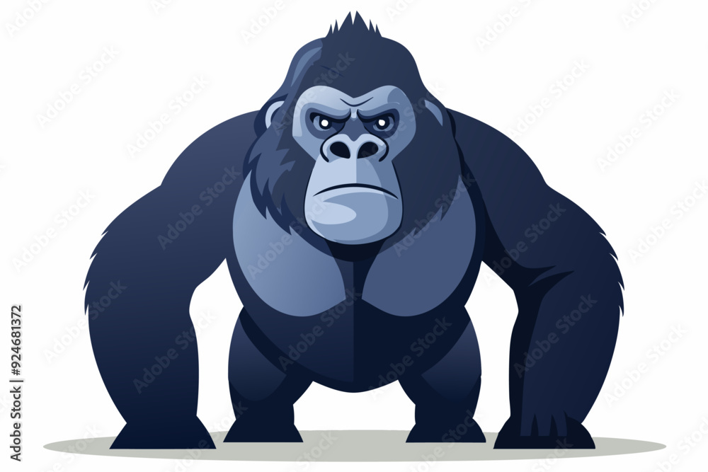 Naklejka premium A Cartoon Illustration of a Large, Powerful Gorilla