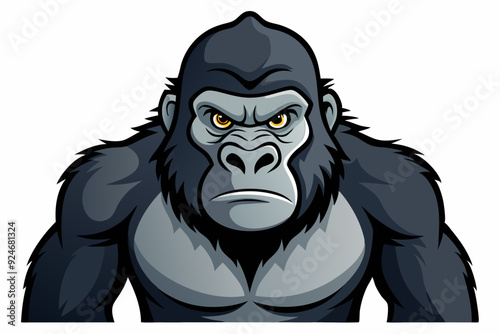 Close-up of a Furious Gorilla's Face and Chest