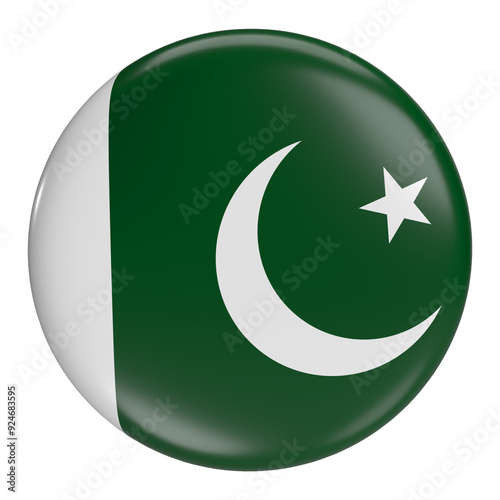 Foto Pakistan round flag icon with transparent background