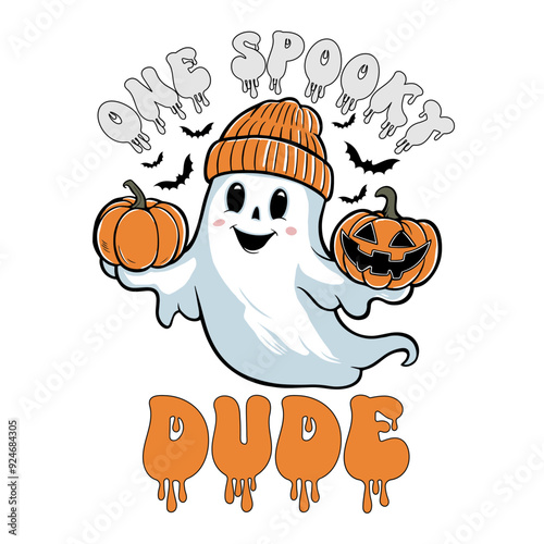 One Spooky Dude Halloween Ghost Pumpkin SVG