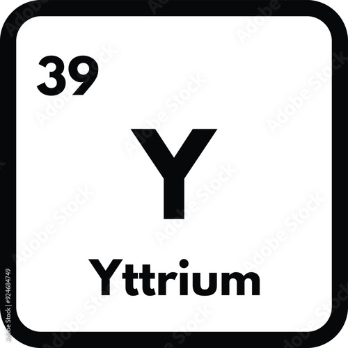 Yttrium chemical element icon isolated on white background . Yttrium icon vector