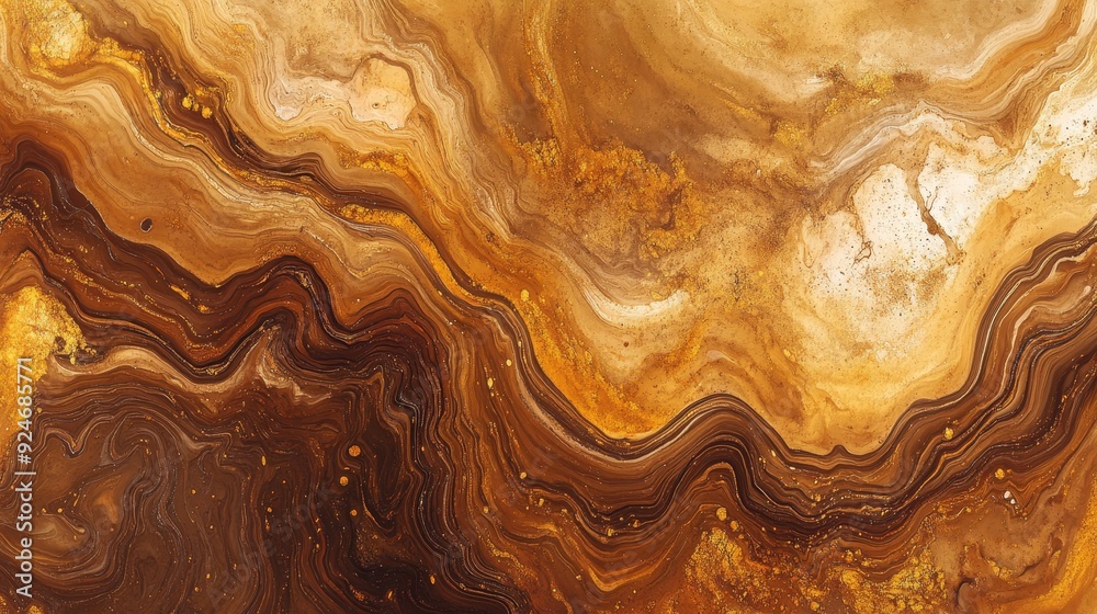 Abstract brown and gold swirl pattern, resembling marble or agate, with flowing lines and textured details. Evokes nature, luxury, and artistic beauty. Abstract brown and gold swirl pattern, resembling marble or agate, with flowing lines and textured details. Evokes nature, luxury, and artistic beauty.