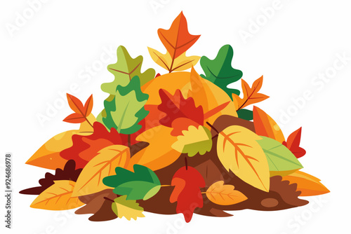 Colorful Autumn Leaves Pile on Ground