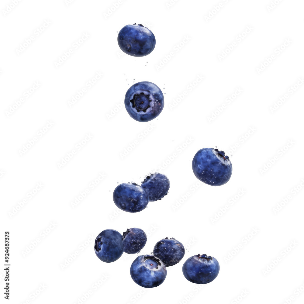 Falling blueberris isolated on white background or transparent Falling blueberris isolated on white background or transparent