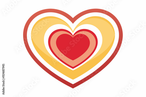 Multi-layered heart with red, orange, and yellow hues
