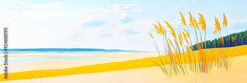 Ein Strand mit Dünen 