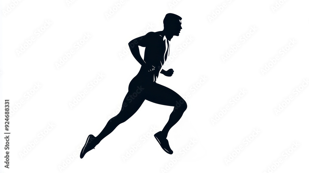 This silhouette depicts a runner in full stride, symbolizing speed, determination, ambition, athleticism, and the pursuit of goals. This silhouette depicts a runner in full stride, symbolizing speed, determination, ambition, athleticism, and the pursuit of goals.