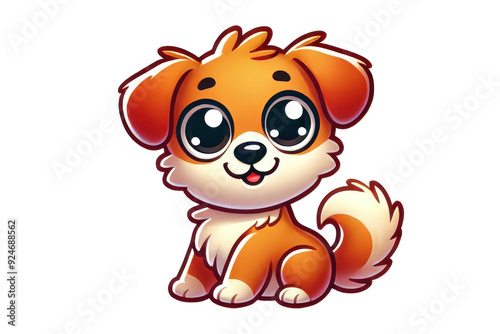 Cute dog sticker with big eyes and playful expression