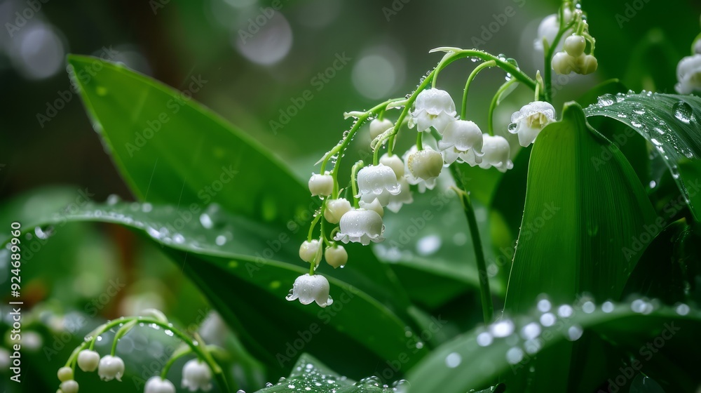 Lily of the Valley Flowers with Dew Drops Lily of the Valley Flowers with Dew Drops