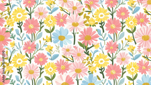 Unique floral pattern for baby room decoration