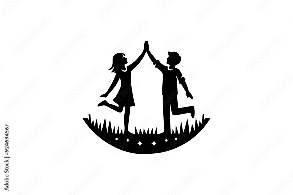 Friendship day silhouette vector illustration. Friendship day silhouette vector illustration.