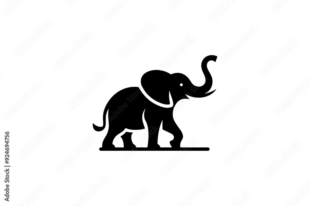 Obraz premium Elephant silhouette vector illustration.