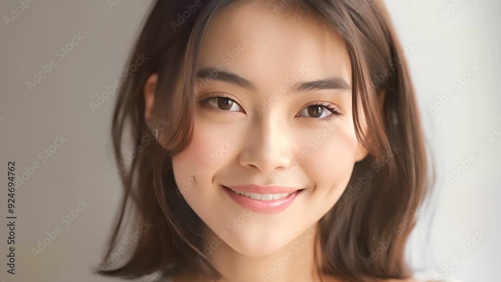 A young woman with short brown hair smiles warmly at the camera. Her skin is clear and her eyes are bright. A young woman with short brown hair smiles warmly at the camera. Her skin is clear and her eyes are bright.