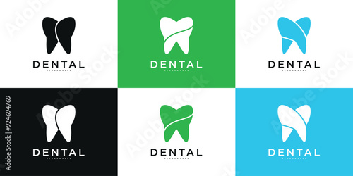Health dental Logo design template modern style. Dental clinic logo design. Premium Vector